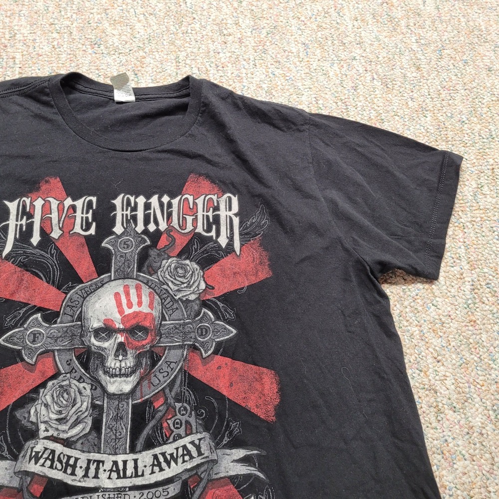 Five Finger Death Punch Shirt Mens XL Black Wash It All Away Skull Band Tee - Picture 6 of 14